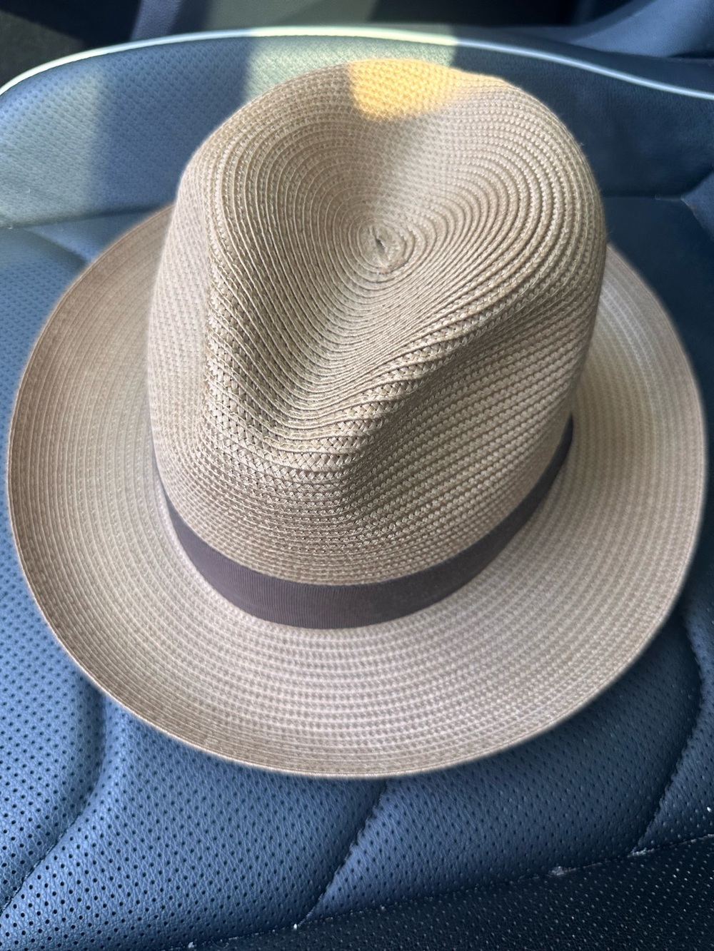 Dobbs Rosebud Florentine Milan Poly Straw Men's Fedora Hat - Brown LIKE NEW!